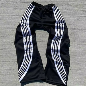 Pantalones Deportivos de Hombre, Estilo Jogger, Cintura Alta, Acampanados, 100% Algodón, con Rayas y Logotipo Personalizado - Product Image 3