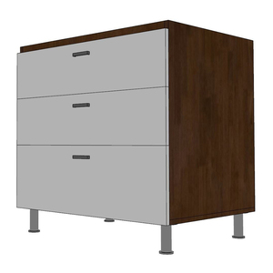 Module d'armoire de cuisine de style Shaker de 80 cm avec 3 tiroirs, base d'évier en MDF, RTA pour appartement MTBD014 - Product Image 5