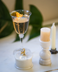 Bougeoir en marbre vert Composition du marbre et du métal Design industriel Produit de Offre Spéciale Décoration intérieure Élégant fait à la main - Product Image 5