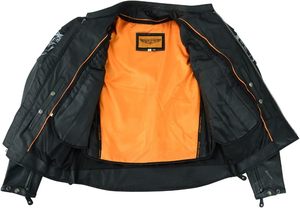 Chaqueta de Invierno Vintage de Cuero Genuino para Hombre, Corte Entallado, con Logotipo Frontal, Chaqueta de Motociclista Transpirable - Product Image 5