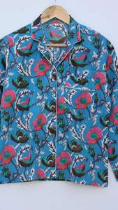 Ensemble de pyjamas luxueux en pur coton à imprimé floral décontracté vêtements de nuit en coton indien doux avec costume de nuit doux cadeau parfait pour elle - Product Image 5