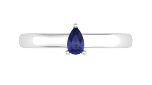Anello in Argento Sterling 925 con Tanzanite Naturale Taglio a Pera 5x3mm, Gioielleria Fine - Product Image 5