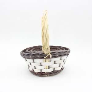 Cesta de Flores Hecha a Mano con Tiras de Mimbre Natural, Mueble de Almacenamiento Elegante - Product Image 5