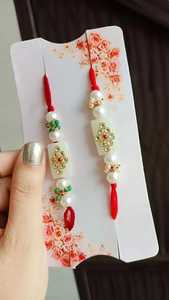 Ensemble combiné Bhaiya Bhabhi Rakhi de qualité supérieure pour Raksha Bandhan ensemble Rakhi festif avec touche moderne élégant Rakhi traditionnel - Product Image 5