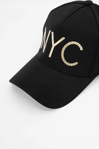 Casquette NewYork City P-CAP unisexe broderie 3D réglable boucle en métal toile polyester/coton noir toutes saisons casquette unisexe - Product Image 6