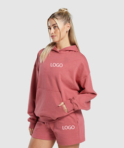 Nouveau surdimensionné de haute qualité Logo personnalisé pulls à capuche femmes 500GSM Fitness & Jogging porter poche kangourou sweats à capuche - Product Image 3