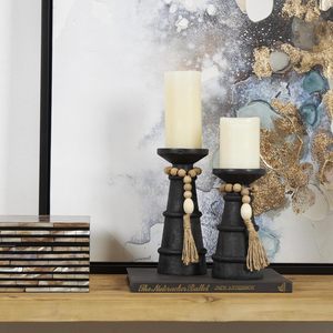 เชิงเทียนไม้สไตล์บ้านไร่แบบเรียบง่าย |   ที่วางเสาประดับ - Product Image 4