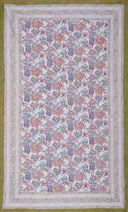 Nappe Rectangle Design Floral Imprimé Bloc Fait Main avec 8 Serviettes Couverture de Table Mariages - Product Image 3