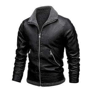 Vestes personnalisées à col montant pour hommes Veste de mode OEM en cuir PU élégante pour hommes Veste homme design de qualité vendue en gros - Product Image 4