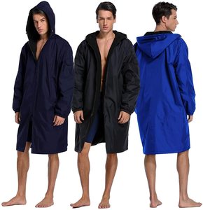 Veste de surf chaude et épaisse pour hommes, imperméable, doublure en tissu éponge, parka de natation, poncho de surf imperméable, parka de natation - Product Image 4
