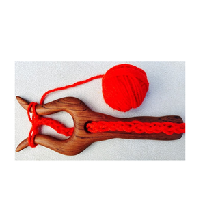 Mango Wood Lucet Knitting Tenedor Respetuoso con el medio ambiente Reutilizable Tenedor de madera Trenzador Woodsy 4 PCS Costura Lucet Tenedor trenzado - Product Image 2