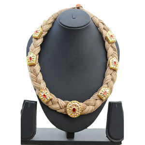 Collier en jute tribal doré avec perles kundan, dernier cri de la mode indienne, pour femmes et filles - Product Image 5