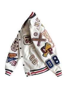 Personalizado de los hombres de lana cuerpo de cuero mangas bordadas Chenille parches Universidad Varsity chaqueta de béisbol Letterman estilo de invierno - Product Image 5