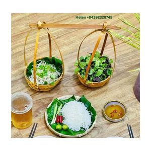 Wholesale Best Price Mini Bamboo <b>Basket</b> with Handle Vietnam Traditional <b>Baskets</b> Custom bamboo kitchenware winnowing <b>basket</b> - Product Image 6