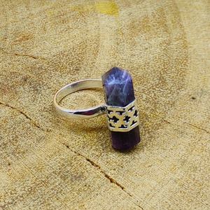 Venta al por mayor de plata esterlina 925 amatista hecha a mano forma de lápiz declaración anillo de mujer regalo de compromiso a precio de fábrica - Product Image 5