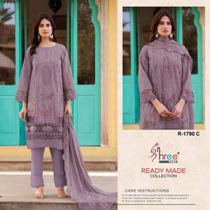 Trajes Salwar confeccionados de algodón Cambric pakistaní de diseñador disponibles a precio mayorista con elegancia pura ideal para ropa de fiesta - Product Image 4