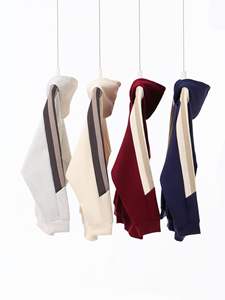 Fabricant de sweats à capuche, fourniture en gros, sweats à capuche personnalisés en polyester 100% 330 g/m², manches raglan, sweats à capuche rayés - Product Image 2