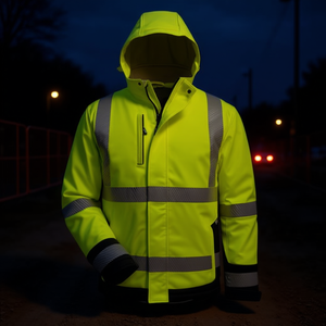 Melvin <b>High</b>-<b>Visibility</b> Yellow/Black <b>Softshell</b> <b>Jacket</b> with Reflective Stickers & Lights ELYSEE Promotional Product - Product Image 3