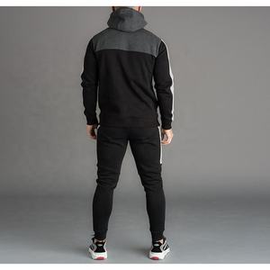 Alta calidad Venta caliente de moda personalizada Hombres Joggers Conjunto de dos piezas de bloque de color Chaqueta con capucha para hombres Chándal - Product Image 2