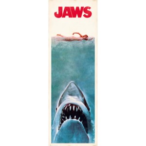 Modern Art Deco Style 'Jaws' Key Art-the Great White Shark Door <b>Poster</b> Wood and Acrylic Framed for Home Decorations - Product Image 1