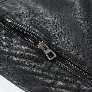 Vente chaude hommes veste en cuir toile col montant peau de vache coupe-vent respirant à capuche hiver mode - Product Image 4