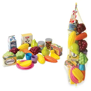 Candy Ken Filed Fruits Jouets en plastique pour enfants Pretend Play Toy Set avec fruits et sac en filet Fruits in Net Cook Kitchen Educational