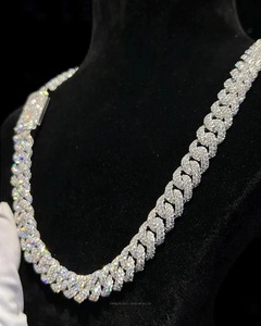 Chaîne cubaine en argent 925 de qualité export, tendance, avec diamants, pour les soirées en boîte de nuit et le port quotidien, disponible à un prix compétitif - Product Image 2