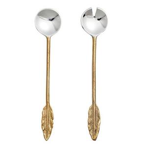 Juego de 2 para servir ensaladas con diseño de flores y hojas de rama con esmalte para cocina, juegos de cubiertos de latón de tamaño personalizado a un precio razonable - Product Image 4