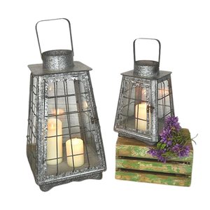 Juego de 2 Faroles Colgantes de Hierro de Diferentes Tamaños, Diseño Novedoso, Forma Personalizada, Grabado y Estampado Hechos a Mano con Calidad Superior - Product Image 1