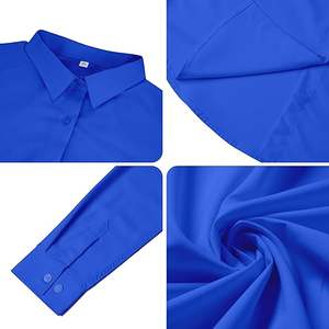 Camisa de Vestir de Manga Larga a Cuadros Vintage para Mujer, Cierre de Botones, Blusa 100% Algodón Transpirable con Cuello Marinero para Verano - Product Image 4