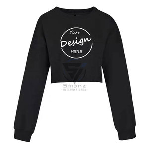 Pull à capuche court en molleton 100 % coton pour femme, style streetwear, écologique, anti-boulochage, respirant, vente en gros - Product Image 6