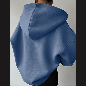 Sudaderas Cortas de Punto con Logotipo Personalizado para Mujer, 100% Algodón, Felpa, Estilo Holgado, con Insignia - Product Image 6