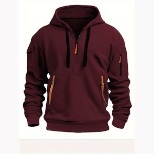 Sweat-shirt à capuche en coton mélangé grande taille pour hommes pull-over surdimensionné en polaire avec broderie de logo personnalisé sweats à capuche de base - Product Image 3