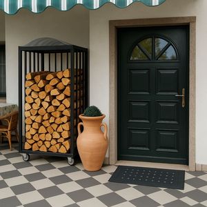 Eco acciaio antracite 80x80 xh190 cm legnaia su ruote-soluzione di stoccaggio portatile - Product Image 3