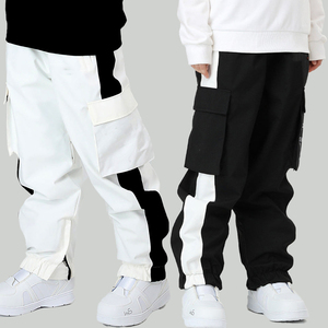 Pantalones Cargo de Nieve para Hombre, Negros y Blancos, Impermeables, Transpirables, con Panel Lateral, Cordón Ajustable en la Cintura, Estilo Baggy para Esquí - Product Image 1