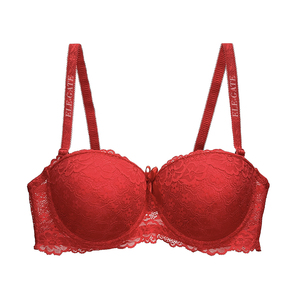 Reggiseno Floreale in Pizzo da Donna, Coppe Intere, Monopezzo, Confortevole in Spandex, Lingerie Push-Up Senza Ferretto, Chiusura con Gancetti, Tinta Unita, Traspirante, Imbottito - Product Image 5