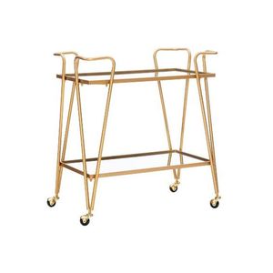 Rose Gold Finished Stainless Steel <b>Frame</b> 2 Tier Marble Slaves Food Serving Trolley Hot Selling Hotel Serving Accessories - Product Image 4