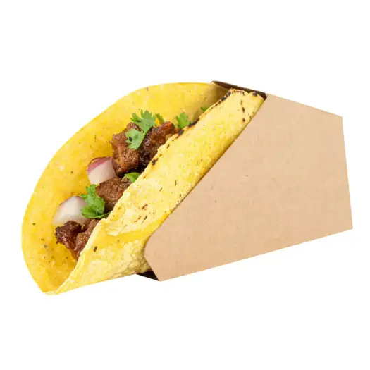 Suporte de papel descartável para Taco, recipiente de papel biodegradável personalizado para embalagem de Taco para restaurante