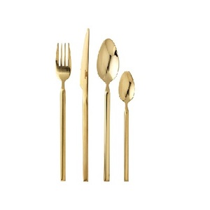 Juego de cubiertos Cuchara dorada de acero inoxidable Utensilio de restaurante Cubiertos de boda - Product Image 1