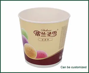 Taza personalizada desechable, vasos de papel con conos de helado respetuosos con el medio ambiente, con laminación de PE