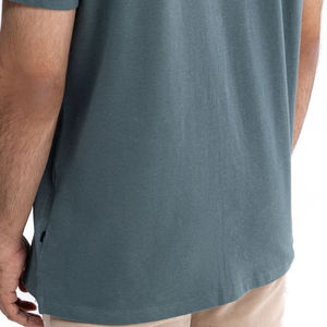 Personnalisable été décontracté piqué coton chemise pour hommes 100% respirant anti-rétrécissement anti-rides écologique imprimé vert sauge - Product Image 6