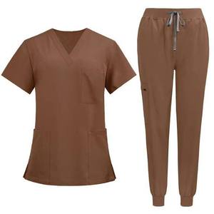 Uniformes Médicos Unisex con Cuello en V y Logotipo Personalizado, Precio al por Mayor, Conjuntos de Uniformes de Enfermería para Hospital, 100% Poliéster, OEM Personalizado - Product Image 2