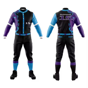 Top des tendances hommes Logo personnalisé 100% Polyester Baseball Sportswear respirant grande taille ensemble d'uniformes de haute qualité - Product Image 5