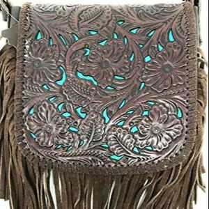 Bolso Bandolera de Cuero Auténtico, Estilo Vaquero, Práctico y Elegante, de Gran Capacidad, Estilo Occidental, para Trabajo, Viajes, Estilo Vintage - Product Image 1