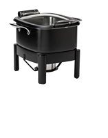 Réchaud de buffet hôtelier personnalisable en acier inoxydable 201/304, finition polie brillante, design moderne, ensemble de chauffe-plats de forme carrée pour buffet