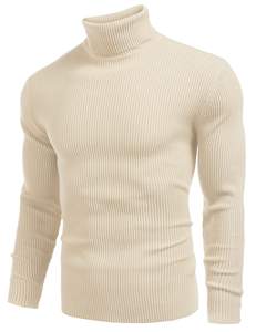 <b>Men</b> Solid Color Turtleneck <b>Sweater</b> Everyday Winter Knit Top - Product Image 6
