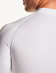 เสื้อรัดกล้ามเนื้อขายส่ง 140GSM ไนลอนผสมสแปนเด็กซ์ พิมพ์โลโก้ตามสั่ง ลายพิมพ์แบบระเหิด ป้องกันแสงแดด - Product Image 4