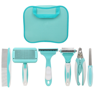 ชุดอุปกรณ์กรูมมิ่งสัตว์เลี้ยงแบบพกพาเป็นมิตรกับสิ่งแวดล้อม สำหรับแมวและสุนัข พร้อมแปรงตัดเล็บ หวีกำจัดขนหลุดร่วง และกระเป๋าเก็บอุปกรณ์มืออาชีพ - Product Image 3