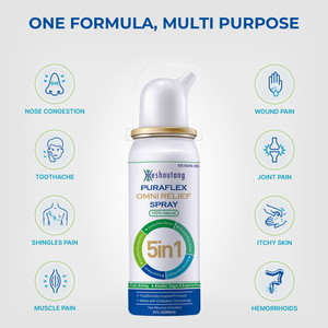 Heshoutong PuraFlex Omni Relief Spray 60ml, soulagement naturel rapide de la douleur nasale pour enfants et adultes, soins corporels - Product Image 3
