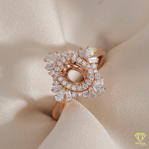 Custom Luxury Womens <b>Engagement</b> <b>Ring</b> Featuring Diamond, <b>Moissanite</b> Elegant Pure <b>Ring</b> Mount Design - Product Image 3